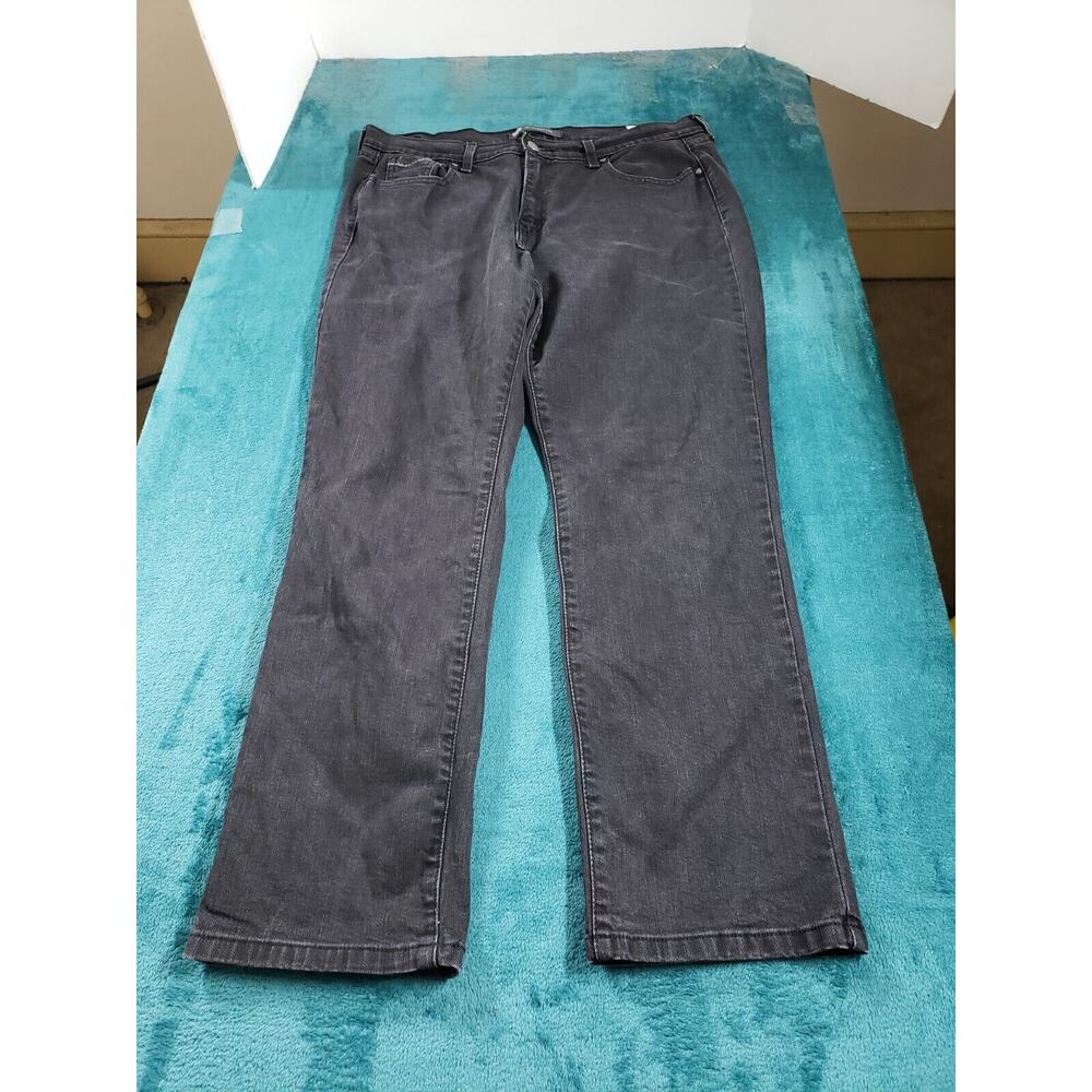 Levis 505 Jeans Sz 16 Short Womens Black Stretch Denim Pants Mid Rise Straight